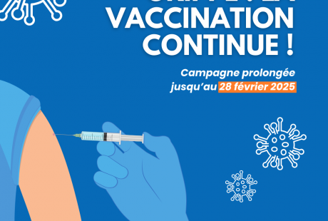 <img src="campagne-vaccination-grippe-2025.jpg" alt="Grippe : La vaccination continue ! Campagne prolongée jusqu’au 28 février 2025 par l’APST18 pour prévenir les formes graves.">